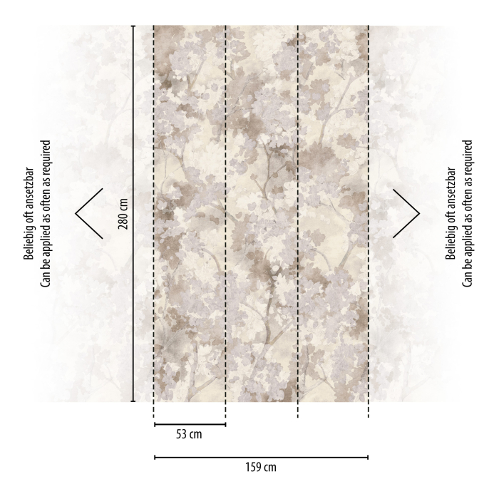 79248-5 Панно AS Creation 159*280, Ветвь бежево-серая